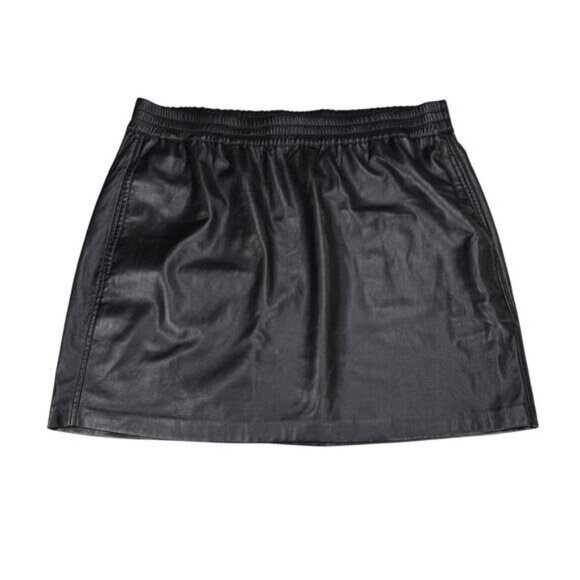 BABATON Aritzia Vegan Leather Pencil Skirt Sz Large Black - Picture 5 of 8